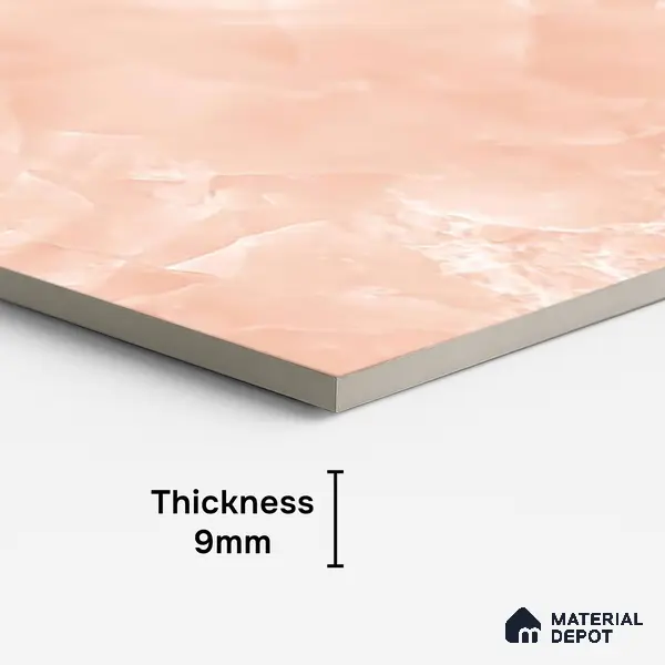 Marble Floor & Wall Tile TL 06393 Afyon Onyx Rose 4 ft x 2 ft High Gloss Finish Vitrified Tile - 9 mm | Suitable for Living Room, Bedroom & Bathroom
