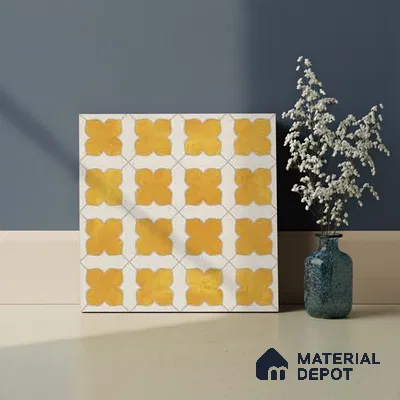 Moroccan Wall & Floor Tile TL 10032 B | CRV-80 | 1 ft x 1 ft Matte Finish Ceramic Tile - 10 mm | Suitable for Bathroom, Kitchen, Balcony | Please Expect a Slight Variation of Pattern