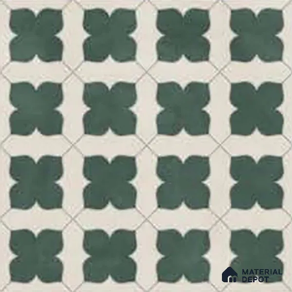 Moroccan Wall & Floor Tile TL 10032 C | CRV-81 | 1 ft x 1 ft Matte Finish Ceramic Tile - 10 mm | Suitable for Bathroom, Kitchen, Balcony | Please Expect a Slight Variation of Pattern
