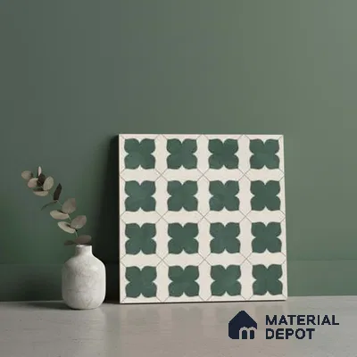 Moroccan Wall & Floor Tile TL 10032 C | CRV-81 | 1 ft x 1 ft Matte Finish Ceramic Tile - 10 mm | Suitable for Bathroom, Kitchen, Balcony | Please Expect a Slight Variation of Pattern
