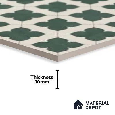 Moroccan Wall & Floor Tile TL 10032 C | CRV-81 | 1 ft x 1 ft Matte Finish Ceramic Tile - 10 mm | Suitable for Bathroom, Kitchen, Balcony | Please Expect a Slight Variation of Pattern