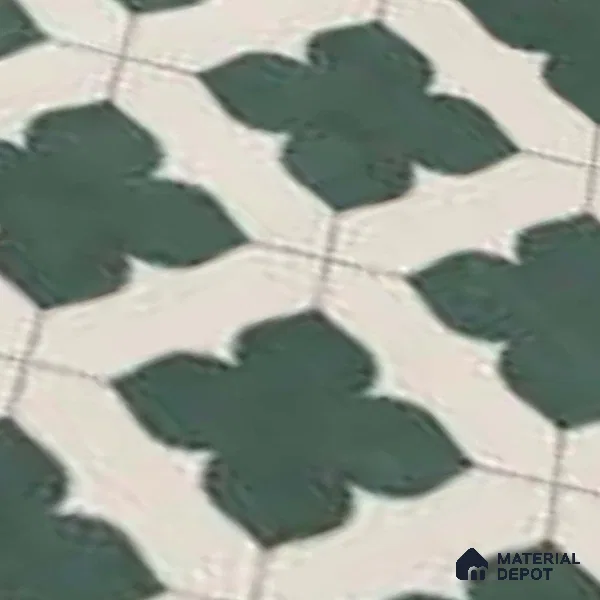 Moroccan Wall & Floor Tile TL 10032 C | CRV-81 | 1 ft x 1 ft Matte Finish Ceramic Tile - 10 mm | Suitable for Bathroom, Kitchen, Balcony | Please Expect a Slight Variation of Pattern