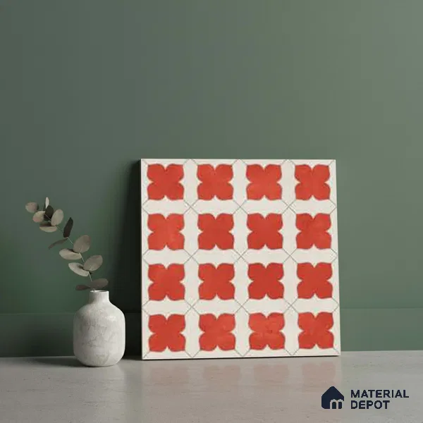 Wall & Floor Tile TL 10032 | CRV-79 | 1 ft x 1 ft  Finish Ceramic Tile - 10 mm | Suitable for Living Room, Bedroom, Bathroom & Kitchen | Please Expect a Slight Variation of Pattern (Sample)