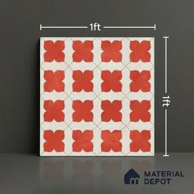 Wall & Floor Tile TL 10032 | CRV-79 | 1 ft x 1 ft  Finish Ceramic Tile - 10 mm | Suitable for Living Room, Bedroom, Bathroom & Kitchen | Please Expect a Slight Variation of Pattern (Sample)
