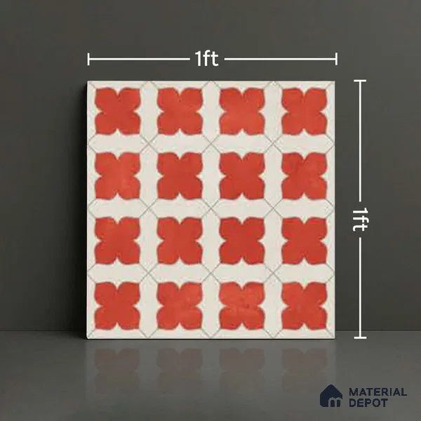 Wall & Floor Tile TL 10032 | CRV-79 | 1 ft x 1 ft  Finish Ceramic Tile - 10 mm | Suitable for Living Room, Bedroom, Bathroom & Kitchen | Please Expect a Slight Variation of Pattern (Sample)