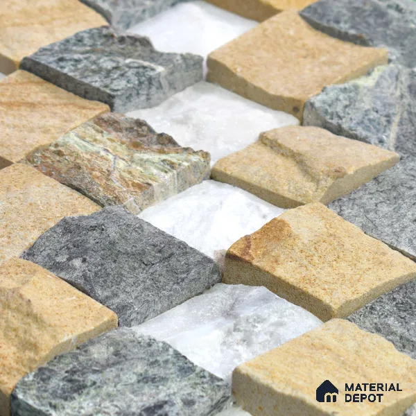 WL 00125 Retro 300 x 300 mm Natural Stone Wall Cladding | Stone is a Natural Product, Please Expect Variation in Shades