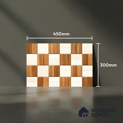 TL 01612 B Highlighter Brown & Cream 18 x 12 inch Glossy Finish Ceramic Wall Tile - 6 mm