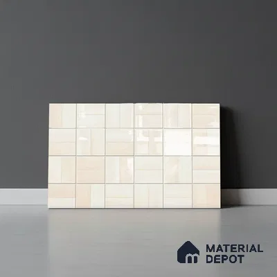 Faux Subway Wall Tile TL 01612 C Light Cashmere Cream 18 x 12 inch Glossy Finish Ceramic Tile - 6 mm