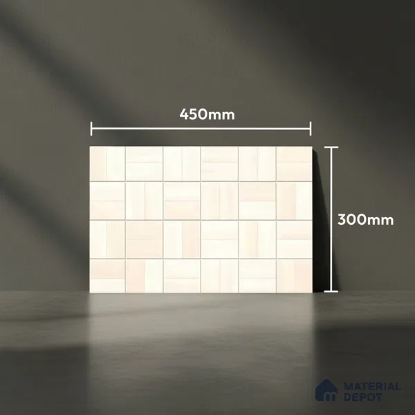 Faux Subway Wall Tile TL 01612 C Light Cashmere Cream 18 x 12 inch Glossy Finish Ceramic Tile - 6 mm