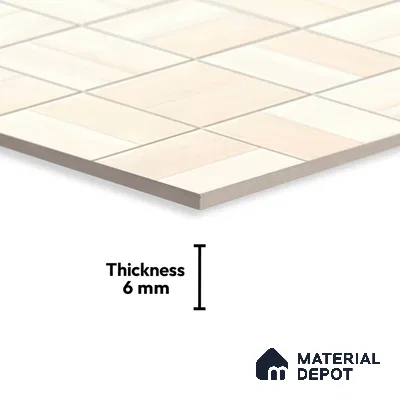 Faux Subway Wall Tile TL 01612 C Light Cashmere Cream 18 x 12 inch Glossy Finish Ceramic Tile - 6 mm