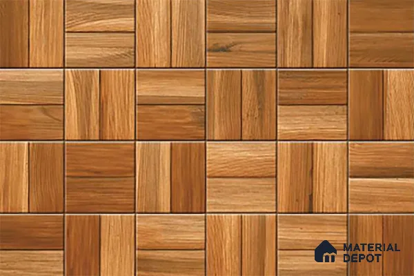 Wooden Wall Tile TL 01612 A Dark Brown 18 x 12 inch Glossy Finish Ceramic Tile - 6 mm