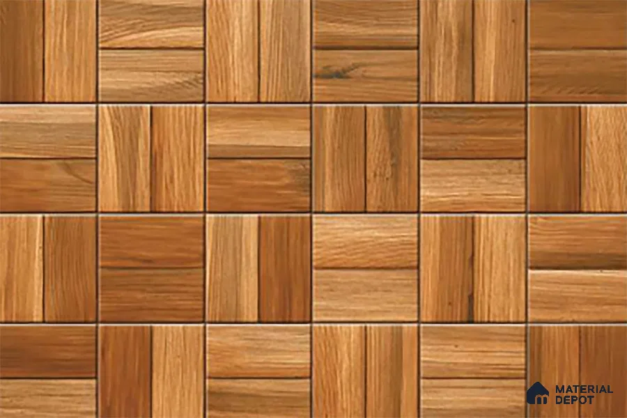 Wooden Wall Tile TL 01612 A Dark Brown 18 x 12 inch Glossy Finish Ceramic Tile - 6 mm
