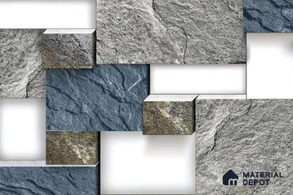 TL 01660 Grey & Blue 18 x 12 inch Glossy Finish Ceramic Wall Tile - 6 mm
