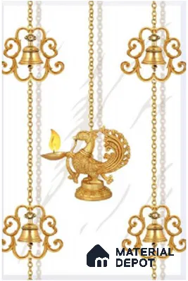 TL 01656 B Highlighter 2 Snow White & Gold 18 x 12 inch Glossy Finish Ceramic Wall Tile - 6 mm