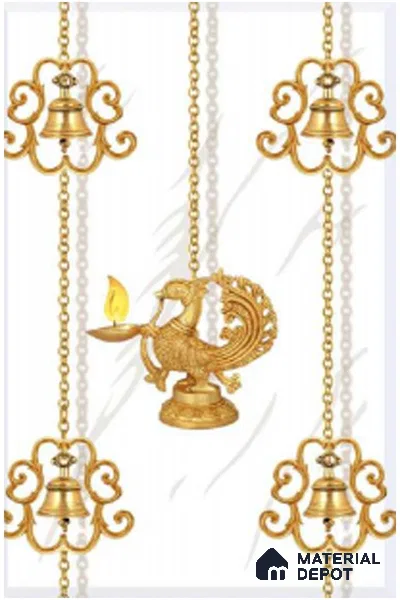 TL 01656 B Highlighter 2 Snow White & Gold 18 x 12 inch Glossy Finish Ceramic Wall Tile - 6 mm