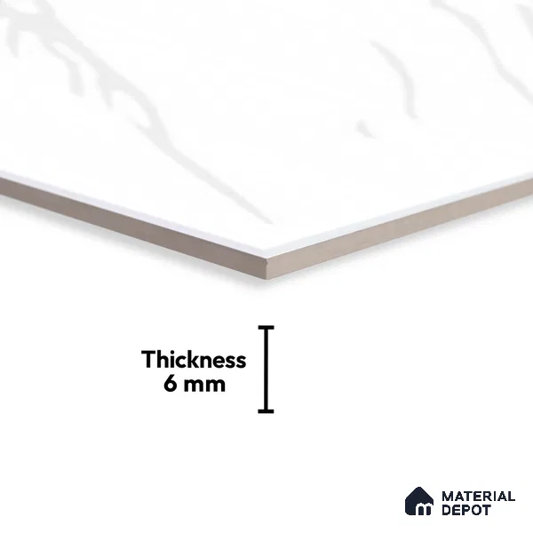 TL 01656 C Highlighter 3 White 18 x 12 inch Glossy Finish Ceramic Wall Tile - 6 mm