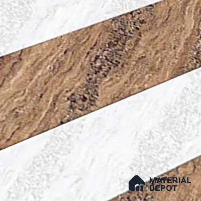 TL 01634 B Highlighter 2 Polar White & Brown 18 x 12 inch Glossy Finish Ceramic Wall Tile - 6 mm