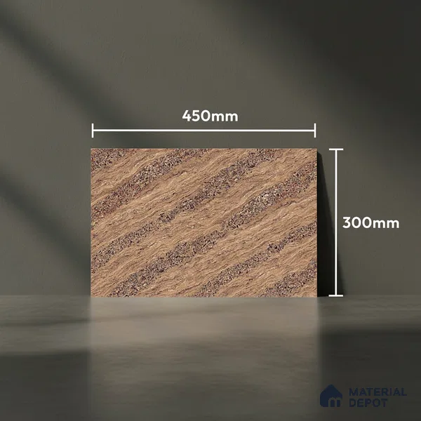 TL 01634 D Dark Chestnut Brown 18 x 12 inch Glossy Finish Ceramic Wall Tile - 6 mm