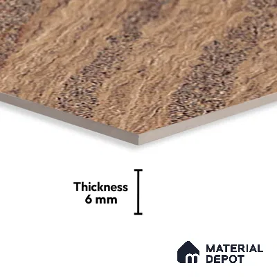 TL 01634 D Dark Chestnut Brown 18 x 12 inch Glossy Finish Ceramic Wall Tile - 6 mm