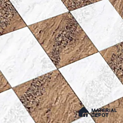 TL 01634 A Highlighter 1 Ice White & Brown 18 x 12 inch Glossy Finish Ceramic Wall Tile - 6 mm