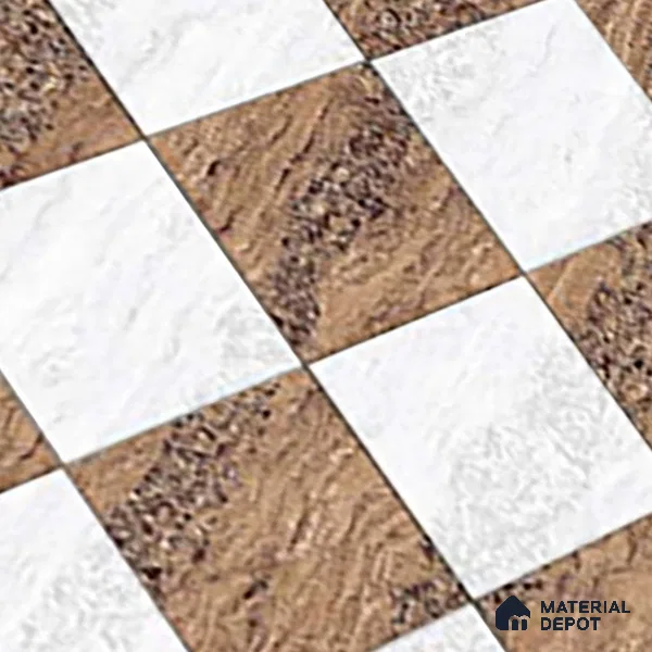 TL 01634 A Highlighter 1 Ice White & Brown 18 x 12 inch Glossy Finish Ceramic Wall Tile - 6 mm