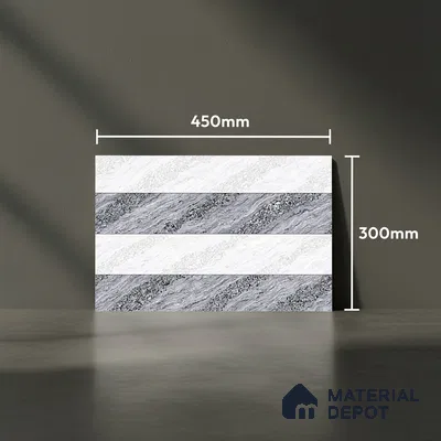 TL 01631 B Highlighter 2 Smoke Grey & White 18 x 12 inch Glossy Finish Ceramic Wall Tile - 6 mm