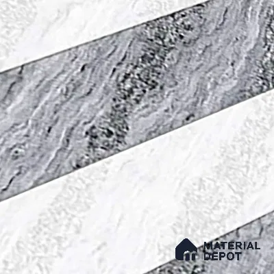 TL 01631 B Highlighter 2 Smoke Grey & White 18 x 12 inch Glossy Finish Ceramic Wall Tile - 6 mm