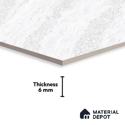 TL 01631 C Light Snow White & Grey 18 x 12 inch Glossy Finish Ceramic Wall Tile - 6 mm