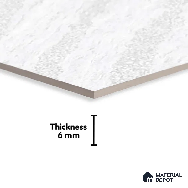 TL 01631 C Light Snow White & Grey 18 x 12 inch Glossy Finish Ceramic Wall Tile - 6 mm