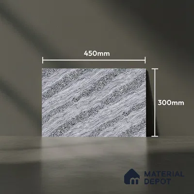 TL 01631 D Dark Dark Grey 18 x 12 inch Glossy Finish Ceramic Wall Tile - 6 mm