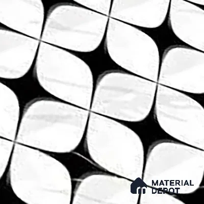 TL 01619 A Highlighter White & Black 18 x 12 inch Glossy Finish Ceramic Wall Tile - 6 mm
