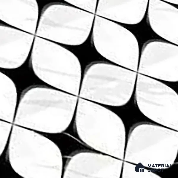 TL 01619 A Highlighter White & Black 18 x 12 inch Glossy Finish Ceramic Wall Tile - 6 mm