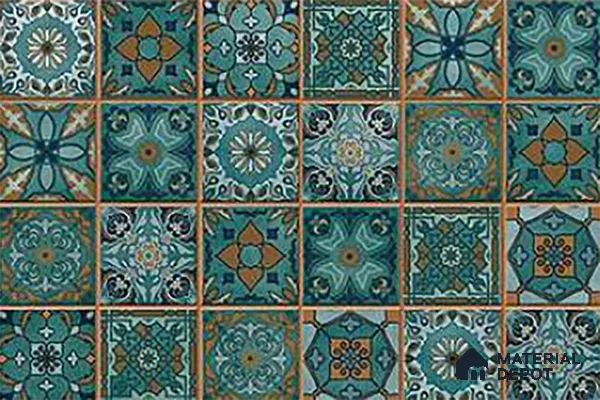TL 01621 B Highlighter Floral Green 18 x 12 inch Glossy Finish Ceramic Wall Tile - 6 mm