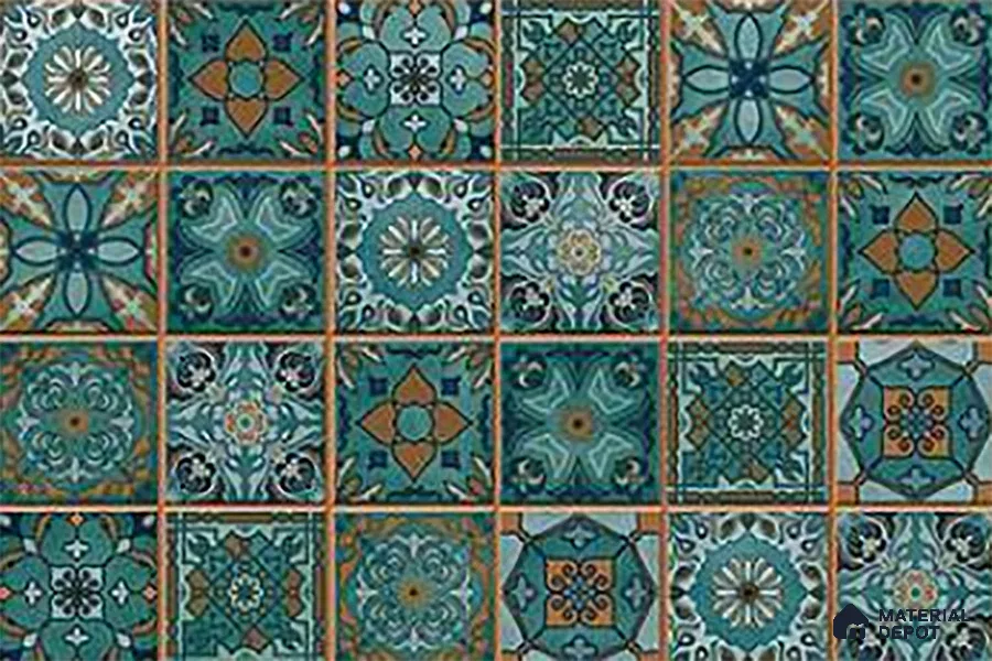 TL 01621 B Highlighter Floral Green 18 x 12 inch Glossy Finish Ceramic Wall Tile - 6 mm