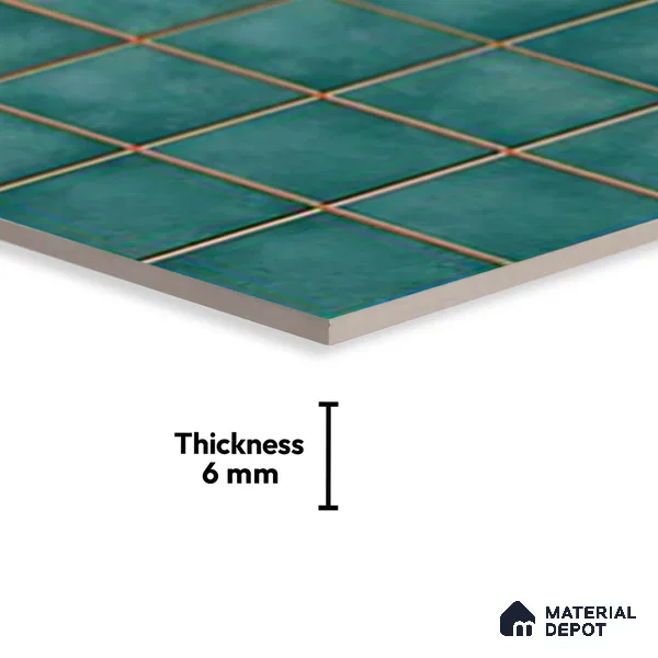 Subway Wall Tile TL 01621 C Dark Green 18 x 12 inch Glossy Finish Ceramic Tile - 6 mm