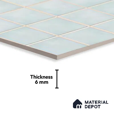 Faux Subway Wall Tile TL 01621 A Light Aquatic Blue 18 x 12 inch Glossy Finish Ceramic Tile - 6 mm