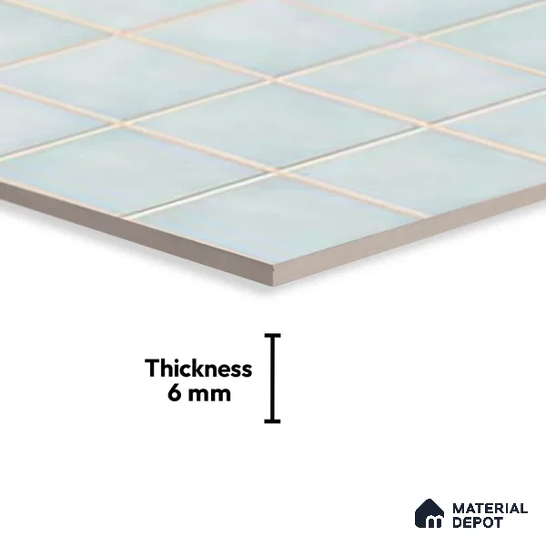 Faux Subway Wall Tile TL 01621 A Light Aquatic Blue 18 x 12 inch Glossy Finish Ceramic Tile - 6 mm
