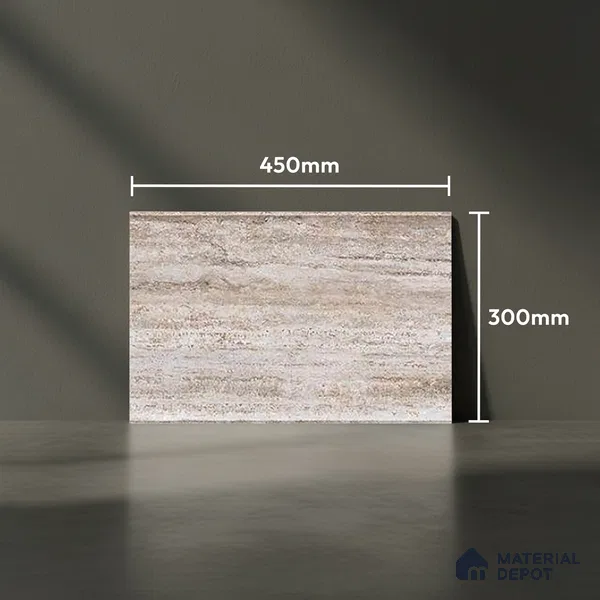 TL 01622 C Dark Sandy Beige 18 x 12 inch Glossy Finish Ceramic Wall Tile - 6 mm