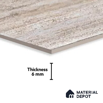 TL 01622 C Dark Sandy Beige 18 x 12 inch Glossy Finish Ceramic Wall Tile - 6 mm