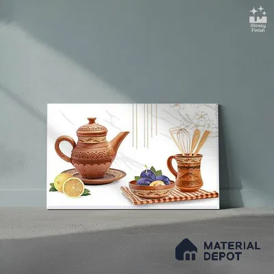 TL 01620 C Highlighter 2 Frosty White & Brown 18 x 12 inch Glossy Finish Ceramic Wall Tile - 6 mm