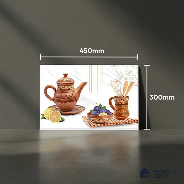TL 01620 C Highlighter 2 Frosty White & Brown 18 x 12 inch Glossy Finish Ceramic Wall Tile - 6 mm