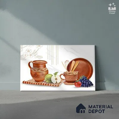TL 01620 D Highlighter 3 Brown & White 18 x 12 inch Glossy Finish Ceramic Wall Tile - 6 mm