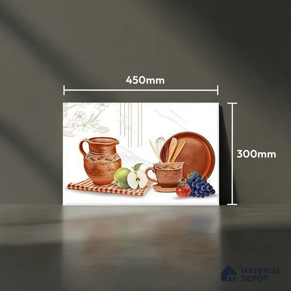 TL 01620 D Highlighter 3 Brown & White 18 x 12 inch Glossy Finish Ceramic Wall Tile - 6 mm