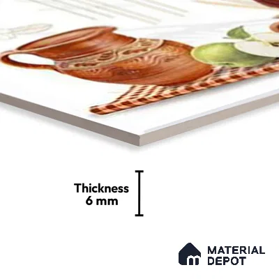 TL 01620 D Highlighter 3 Brown & White 18 x 12 inch Glossy Finish Ceramic Wall Tile - 6 mm