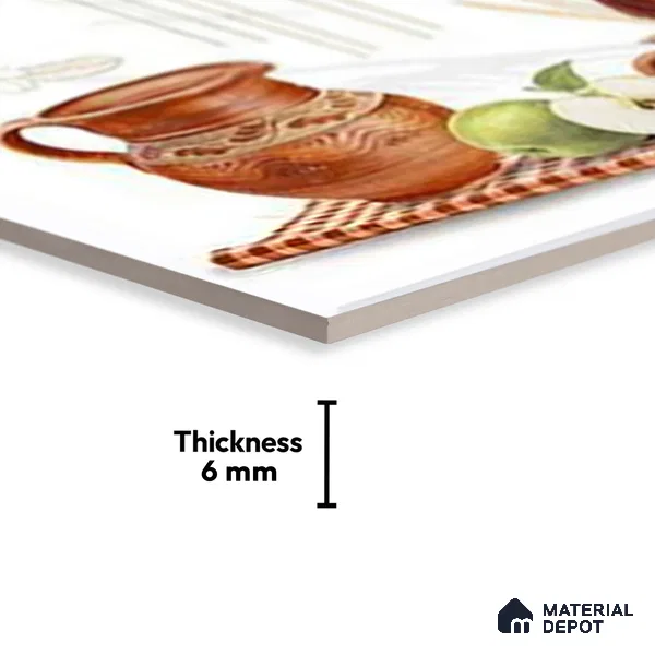 TL 01620 D Highlighter 3 Brown & White 18 x 12 inch Glossy Finish Ceramic Wall Tile - 6 mm