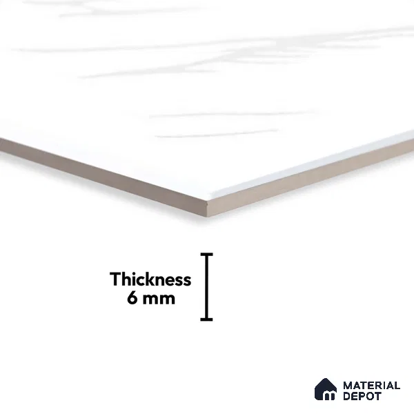 TL 01620 A Light Blanc White 18 x 12 inch Glossy Finish Ceramic Wall Tile - 6 mm