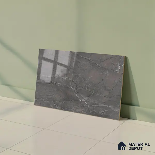 TL 01628 C Dark Misty Grey 18 x 12 inch Glossy Finish Ceramic Wall Tile - 6 mm