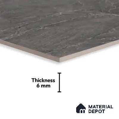TL 01628 C Dark Misty Grey 18 x 12 inch Glossy Finish Ceramic Wall Tile - 6 mm