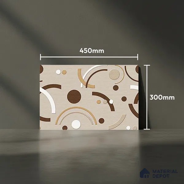 TL 01641 B Highlighter Brown & Beige 18 x 12 inch Matte Finish Ceramic Wall Tile - 6 mm
