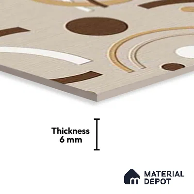 TL 01641 B Highlighter Brown & Beige 18 x 12 inch Matte Finish Ceramic Wall Tile - 6 mm